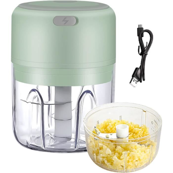 Mini Hachoir Électrique Rechargeable USB - 300 Ml Pour Légumes, Viande Et Fruits | Lames Inox Et Portable