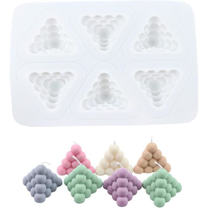 Moule à Bougie En Silicone 3D Forme Boule De Noël Avec Flocons - Pour Fabrication Bougies, Résine, Savon - DIY Décoration - 6