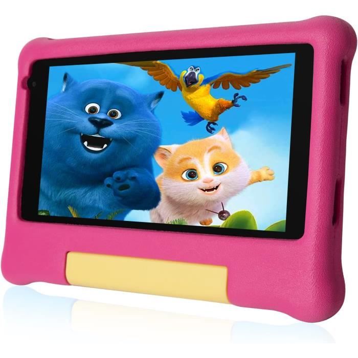 Tablette Enfant 7 Pouces C Idea - Écran IPS HD, Android 12, 32 Go Extensible à 1 To, Coque Coccinelle Intégrée, Contrôle Parental - Idéal 3-5 Ans