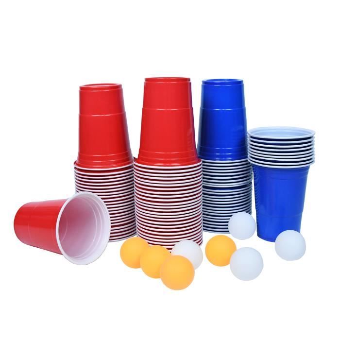 UISEBRT Beer Pong Set, Gobelet à Boire 480ml-16OZ, avec 200 Pièces Tasses  (Rouge/Bleu) + 20 Balles de Beer Pong (Jaune/Blanc) - Cdiscount Jeux -  Jouets
