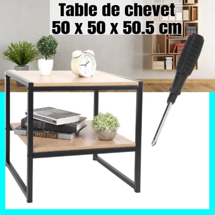 Etagère de rangement 50 x 50 x 50,5 cm avec tuyau de fer enduit de