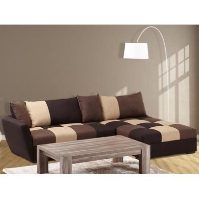 Canape D Angle Convertible En Tissu Romane Ch Achat Vente