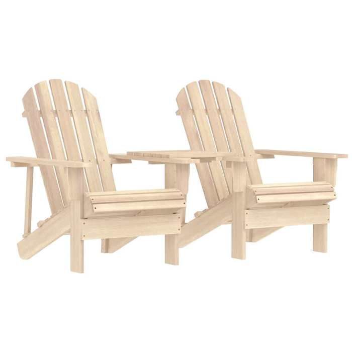 vidaXL Chaises de jardin Adirondack avec table Sapin solide - vue 2