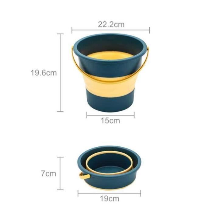 Seau Pliable 12L Portable - Idéal Camping, Pêche Et Jardinage | Bleu | Pratique Et Robuste