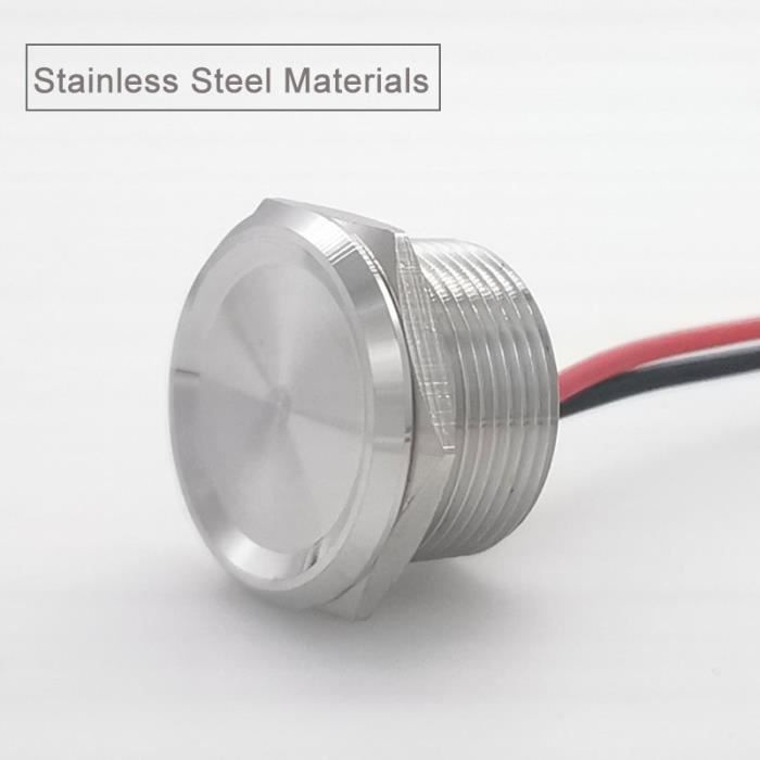 Bouton Poussoir LED 12 Mm – 12-24V DC, étanche IP65 – Pour Tableau De Commande, Projets DIY - 12