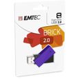 Clé USB - EMTEC - C350 Brick 2.0 - 8 Go - Pivotant - Noir, Violet - USB 2.0 - 15 Mo/s-1