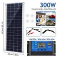 Chargeur solaire 300W 12 V Panneau solaire Kit Contrôleur de charge solaire +Batterie Externe pour téléphones portables,ordinateurs-1