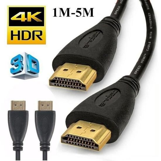 Snowkids Câble HDMI 4K 2m - Nylon Tressé, Ethernet, 18Gbps, Compatible PS4/PS5/TV