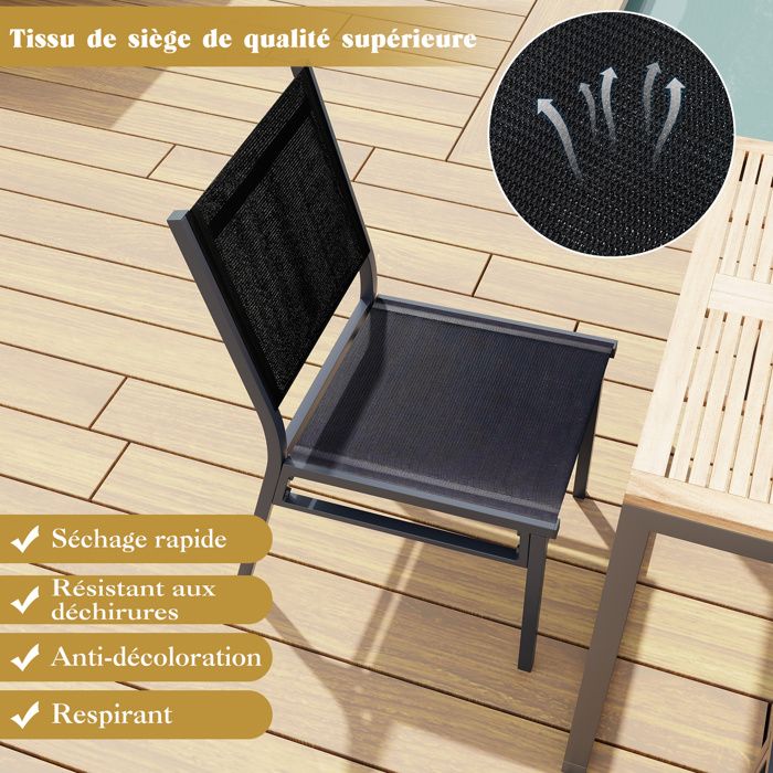 Costway Chaise De Jardin Extérieur Lot De 2, Chaise Pliante Camping Cadre Metal Dossier Portable Accoudoirs Tissu Respirant Fauteuil Jardin Exterieur Pour Terrasse Plage Patio  Bleu