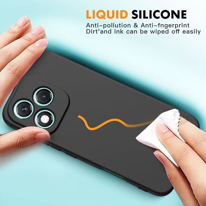 Pack Accessoires Honor 400 Lite : Coque Souple Silicone Noir + 2 Films De Protection Verre Trempé - Marque Little Boutik - Neuf Sous Sachet