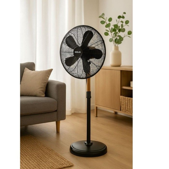 Ventilateur sur Pied 60W sur Mat en Bois réglable Ventilateur — free download
