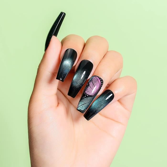 Kit De Vernis à Ongles Gel Clara Colors, 12 Couleurs Scintillantes 9D Cameleon Il De Chat Ensemble De Vernis A Ongles Gel Avec Base Lumineuse Magnetique Top Coat Kit De Demarrage De Vernis A Ongles