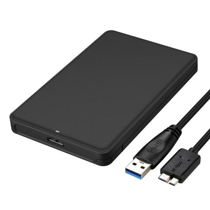 Boîtier de disque dur portable avec câble USB C, boîtier de disque dur  mobile noir, USB3.0, boîtier de type C 2.5, USB3.1 SATA 1, 2/3 SSD -  AliExpress