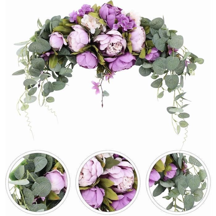 Décoration d'arche de mariage en soie : décoration d'angle florale verte et blanche - France