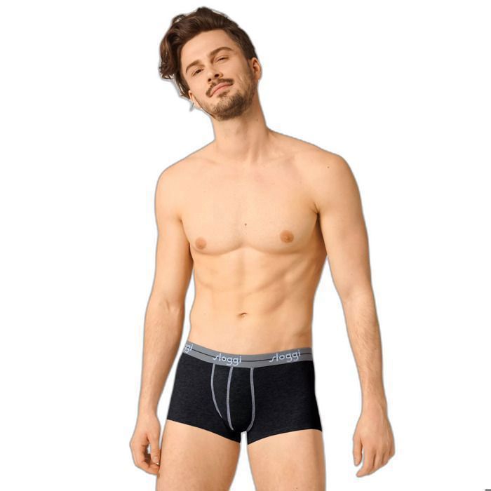 Boxer Homme En Soie Glacée Taille Basse - Confort Quotidien, 95% Polyamide 5% élasthanne, Gris/noir/blanc