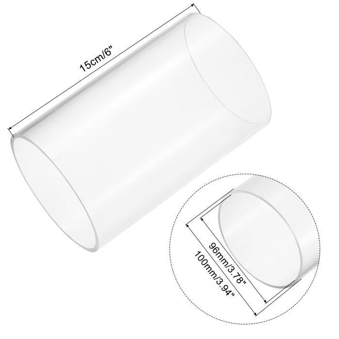 Tube Carré En Acrylique Transparent 40x40x3 Mm - Longueur 410 Mm - Pour Bricolage, Aquariums, Décoration
