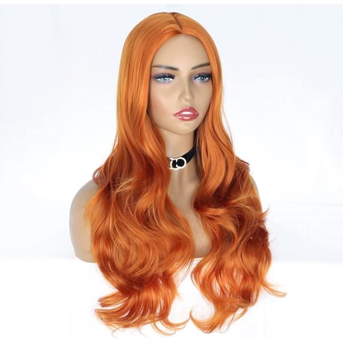 Honey Blonde Perruque Synthétique Ondulée Avec Frange Pour Femme 50Cm Court Bob Strawberry
