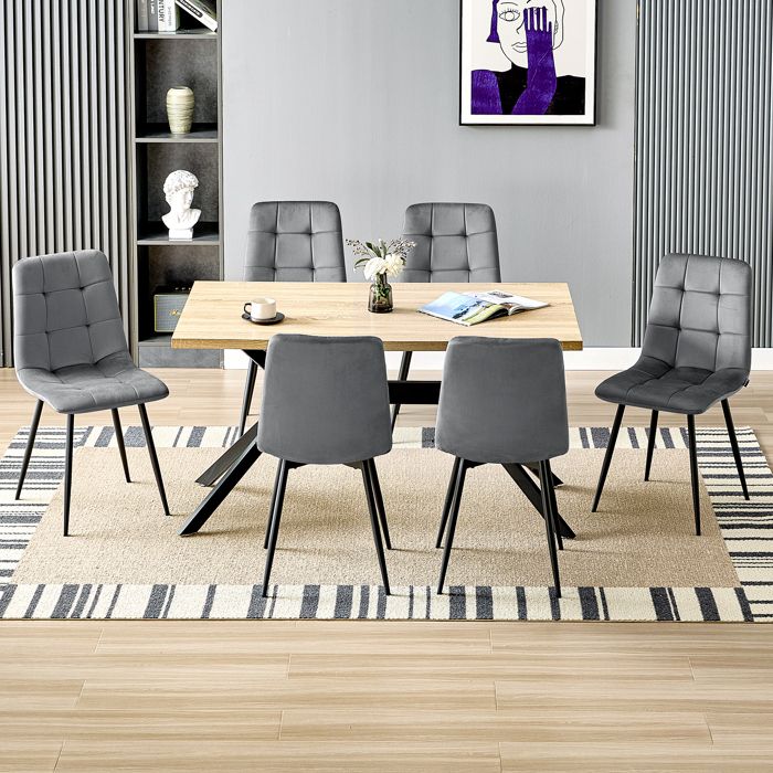 Chaise de salle à manger MCW-F61 (lot de 2), gris