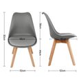 Lot de 4 chaises scandinave gris avec coussin Fasiker - DINGXIANG - HAUTE QUALITÉ - Ergonomie-2