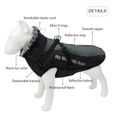 Colorful White-XL -Imperméable à l'eau grand chien vêtements hiver chien manteau avec harnais fourrure collier chaud vêtements pour-2