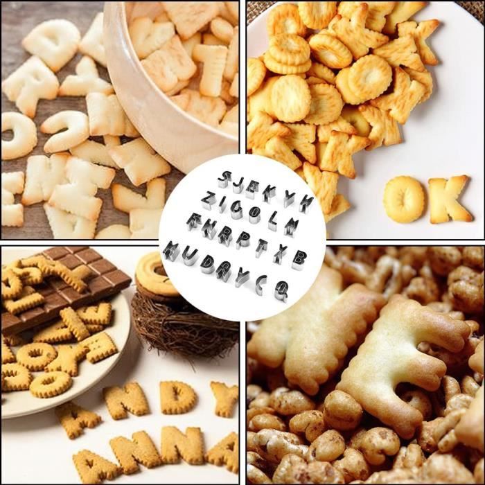 Winkrs - Emporte-pièces alphabet pour : Gâteau - Fondant - Argile en acier  inoxydable