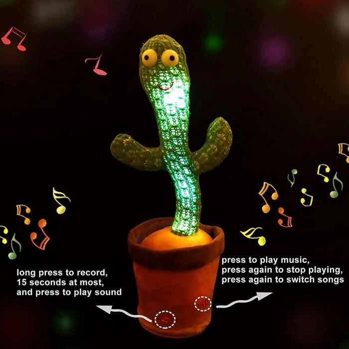 Jouet Cactus Chantant, en Peluche Cactus Marcus Répétant Parler 120  Chansons USB Charge Lumière Lueur Idée Cadeau parlante - Cdiscount Jeux -  Jouets