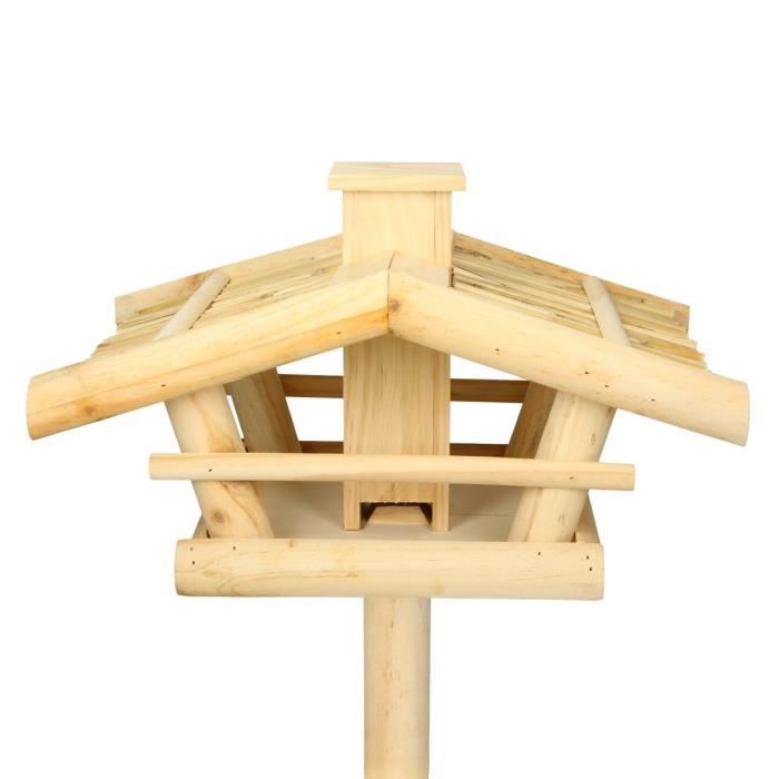 Dobar Mangeoire avec support à trois pieds pour oiseaux (39 x 38 x 124 cm,  bois de pin)