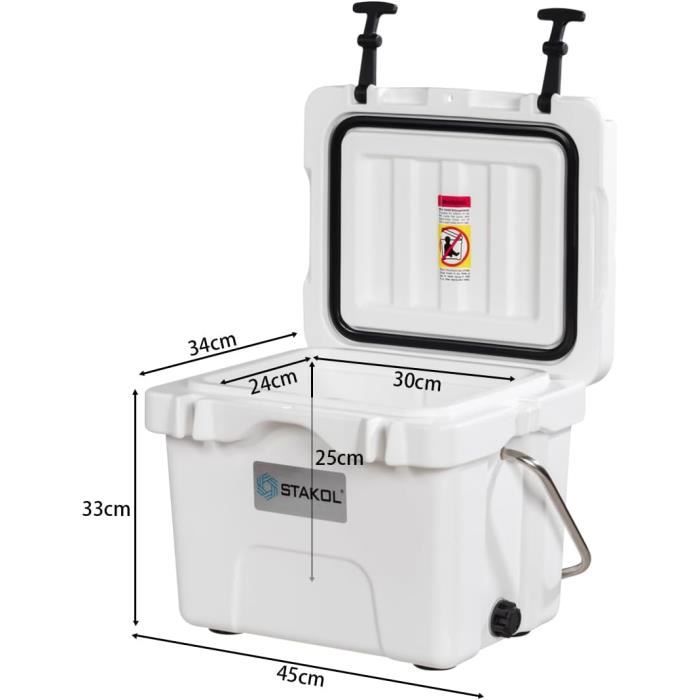 GOPLUS Glacière Rigide 15L – Isotherme, Poignée, Vidange Et Porte-gobelets – Idéale Camping, Pêche Et Pique-nique