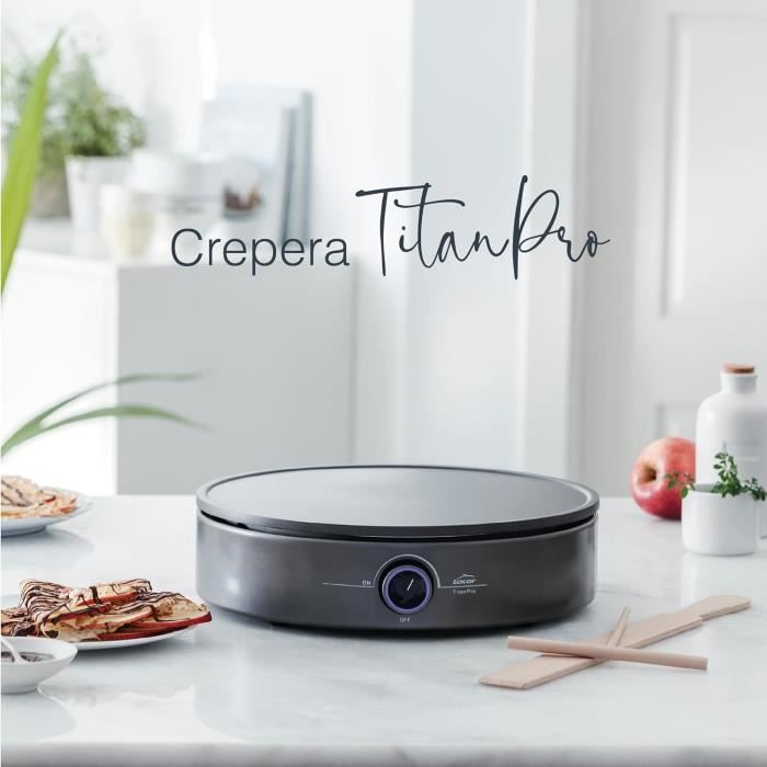 Lacor Crepe Elettrico 1500W - Piastra Ø33 Cm Antiaderente ECO, Con Termostato Regolabile E Accessori Legno - Foto 9