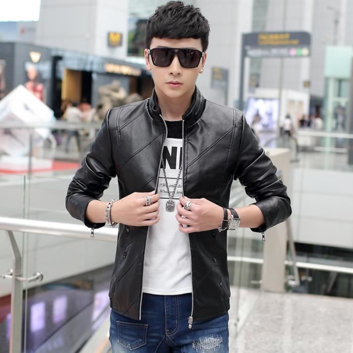 Veste cuir sales slim homme