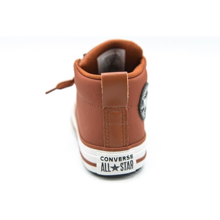 Converse cuir online marron enfant
