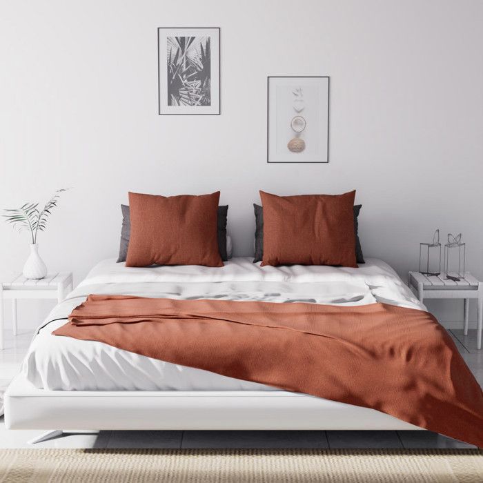 Soleil D'Ocre Couvre-lit Adèle Kaki 220x240 Cm - Jeté De Canapé En Coton Recyclé, Rayures Ton Sur Ton Élégantes Et Tendance
