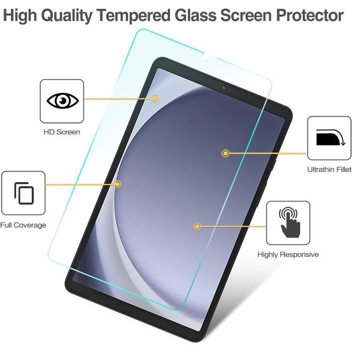 2pcs Verre Trempé Samsung Galaxy Tab A9 [8,7 pouces] Tablette Film  Protection de écran 9H - Cdiscount Informatique