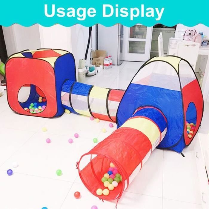 3 en 1 Tente Tunnel Rampante Bébé Enfant 0-3 ans Jouet Pliable Clôture 3 en 1 Tente Tunnel Rampante Bébé Enfant 0-3 ans Jouet Pliable Clôture