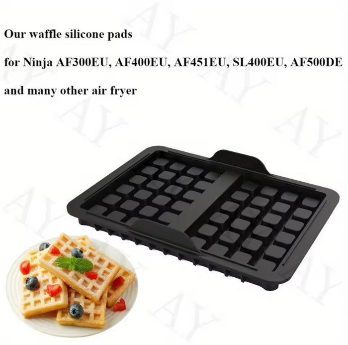 2 Moules à Gaufres En Silicone Pour Air Fryer Ninja - Noir, Réutilisables, Parfaits Pour Vos Matins Crunchy !