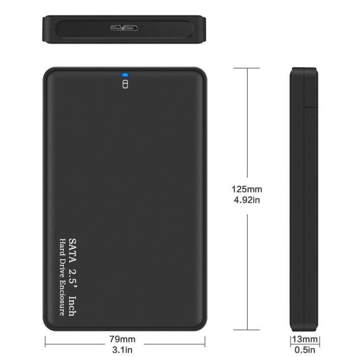 Achetez U25 USB3.0 Port 2,5 Pouces SSD Boîte à Disque Dur Externe SSD  Compatible Avec Disque Dur SATA de 2,5 Pouces - le Noir de Chine