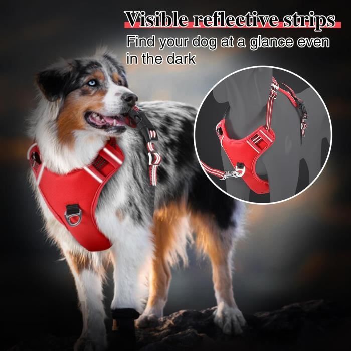 Harnais Tactique Pour Chien Moyen/grand - Anti-traction, Réglable, Respirant - Avec Poignée De Sécurité - Taille XL Rose