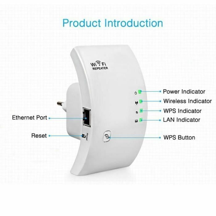 Répéteur WiFi sans fil 300Mbps, Amplificateur de signal Wifi