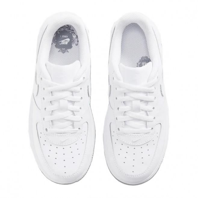 Basket Nike AIR FORCE 1 LE junior Blanc Cuir Lacets Garcon Blanc Cdiscount Chaussures