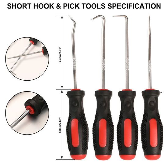 Set 2 Outils Pick & Hook - 45°/90° - Pour Joints Toriques / Huile - 135 Mm - Auto
