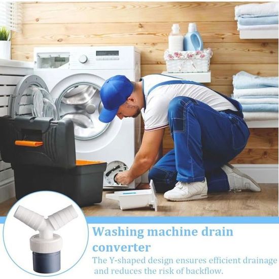 Adaptateur Y Pour évacuation Machine à Laver Et Lave-vaisselle - Sortie 40 Mm, Entrées 18-23 Mm - Blanc - 5