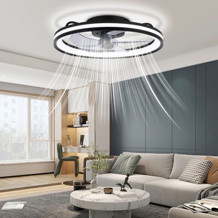 Ventilateur Plafond Avec Lumière YCWDCZ - Design Fleur, 6 Vitesses, Moteur DC, Télécommande