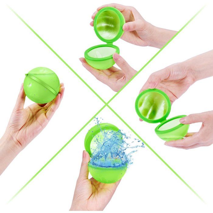 alldoro 63037 Water Splash Set de 3 bombes à eau 6cm, ballons d'eau réutilisables, enfants à partir de 3 ans & adultes, orange/vert/rose