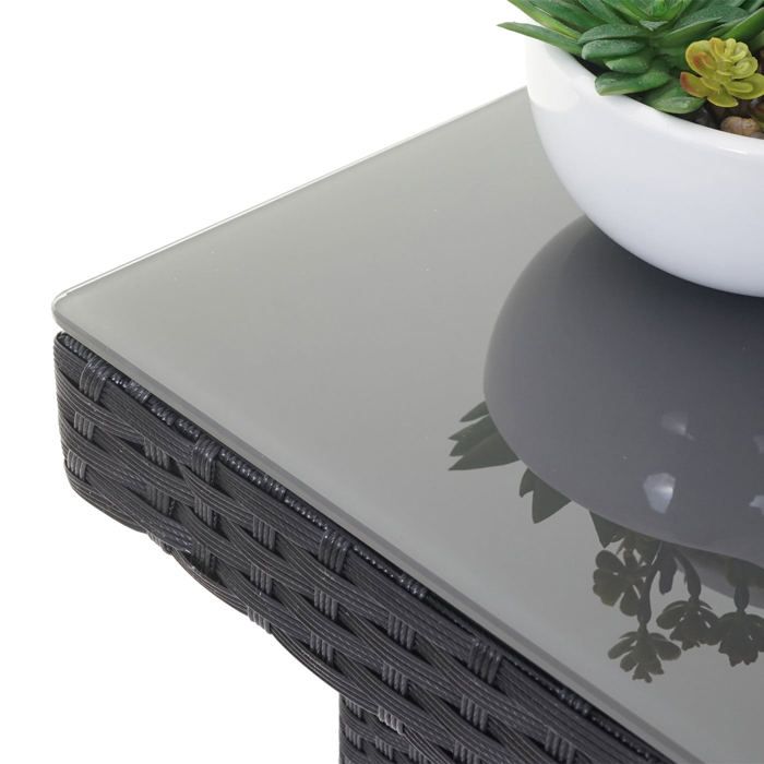 Table De Jardin Anthracite 100x100x73 Cm En Polyrotin - VidaXL - Idéale Extérieur