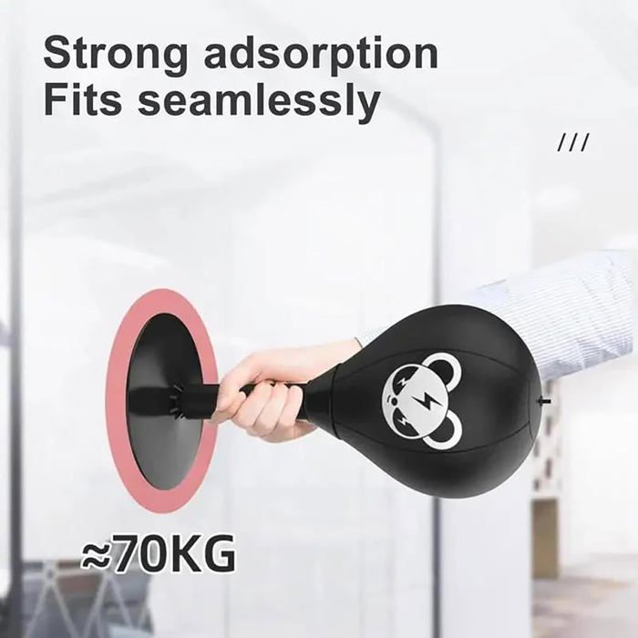Speedball De Table Fun Punch – Sac De Frappe Avec Ventouse Puissante, Ressort 13 Cm – Anti-Stress Pour Adultes Et Enfants (Noir)