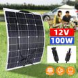 Panneau solaire flexible 100 W avec modules solaires haute efficacité Chargeur Solaire pour toits,camping-cars,balcon-0