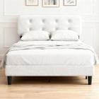 YIDATONG Cadre de Lit 160x200 cm ,Tête de lit réglable,Tissu en laine d'agneau, Structure Solide, Assemblage