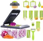 CALDIO - CALDION Mandoline Cuisine Multifonction Couper les Legumes 10 en 1, Trancheur de Légumes, Hachoir de Graterie de Cuisine Multifonction