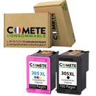 COMETE CONSOMMABLE 305XL - 2 Cartouches d'encre compatibles HP 305 XL Noir et Couleurs - pour cartouche HP 305