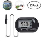 FOXNOVO Thermomètre Digital LCD à Ventouse Aquarium Vivarium (Noir) - 2 Pièces